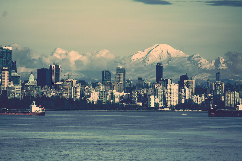 The view of Mount Baker from Lighthouse Park